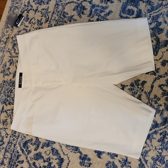 Chaps sz 8 long white shorts new with tags Bermuda length WS29 - Picture 1 of 5